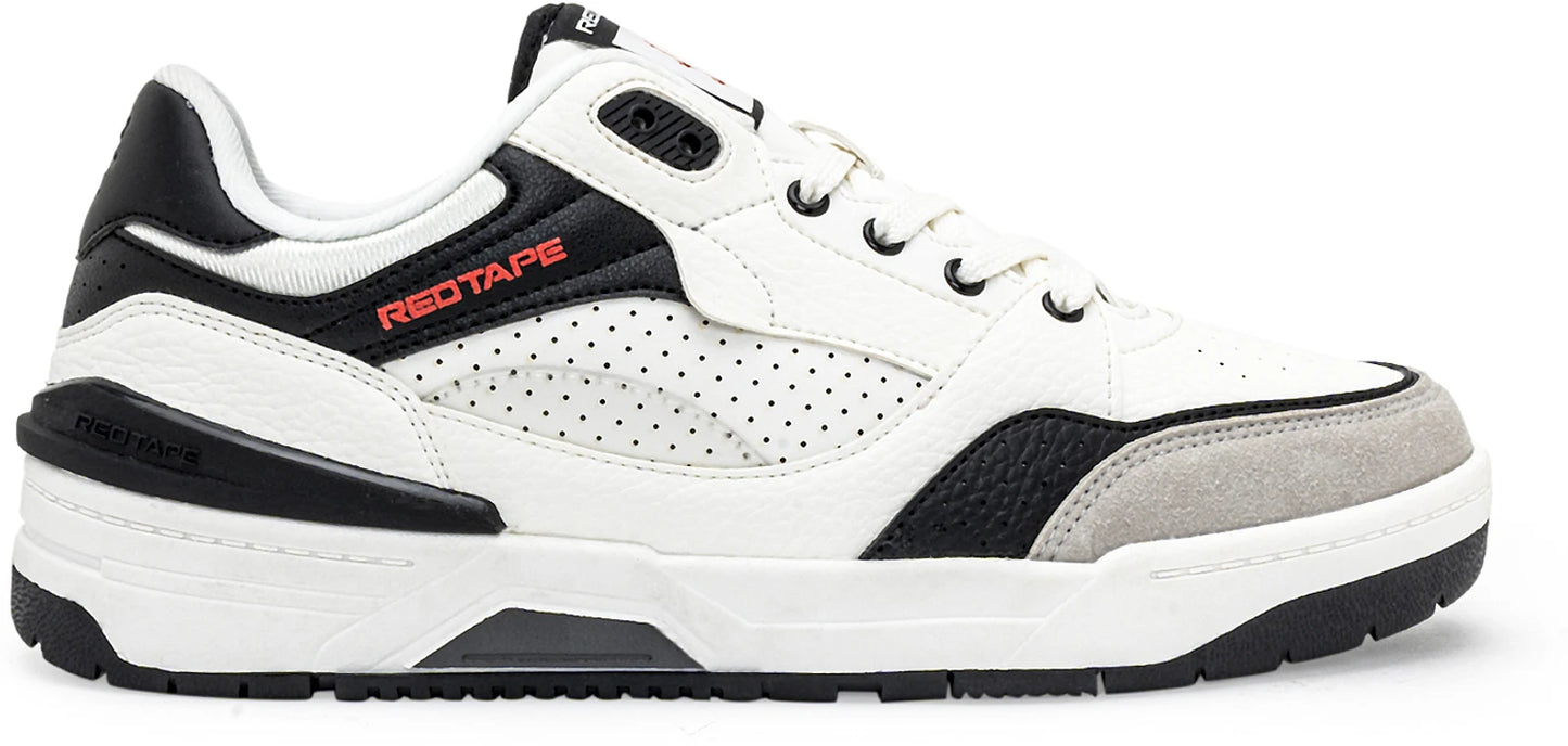 RED TAPE Black and White Shoes for Men | Lifestyle Casual Sneakers for Men | Sports Shoes Sneakers For Men (White, Black , 6)